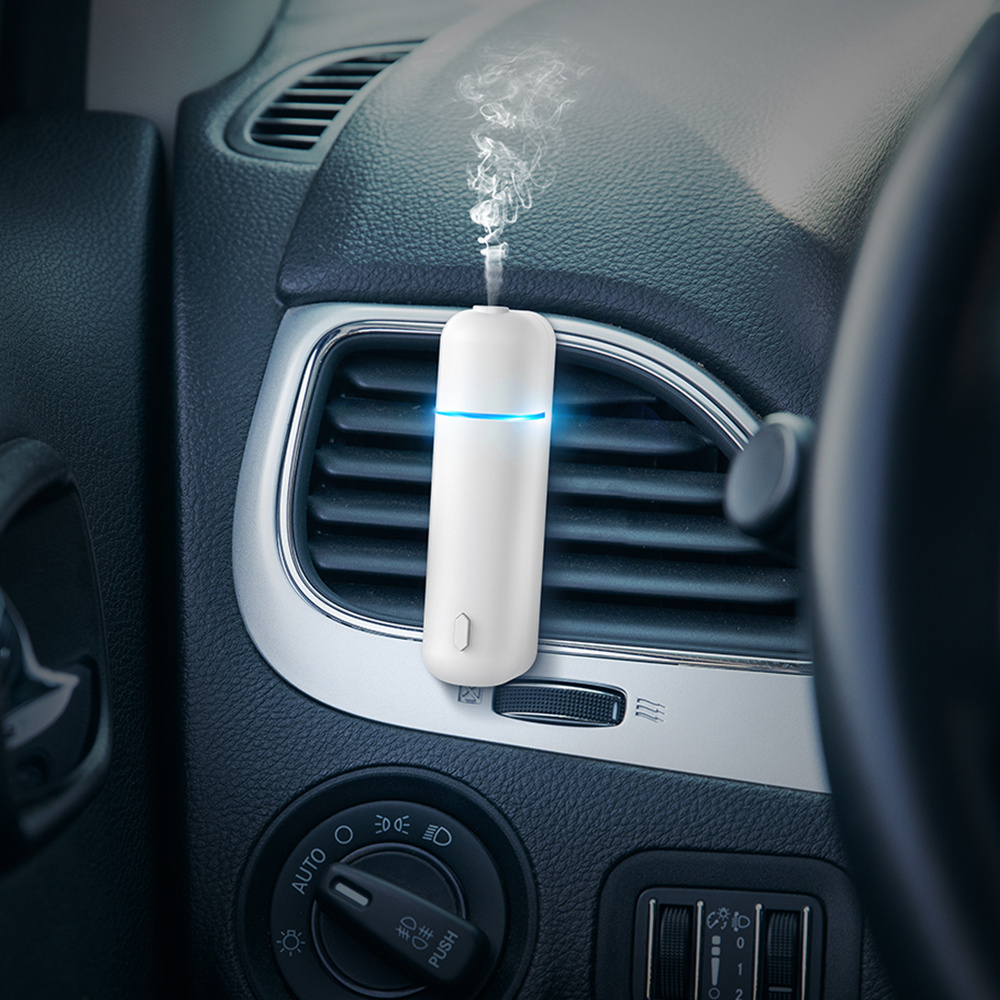 SCENTA Custom USB Rechargeable Car Air Scent Diffuser Machine,Electric Ultrasonic Waterless Car Aroma Essential Oil Diffuser