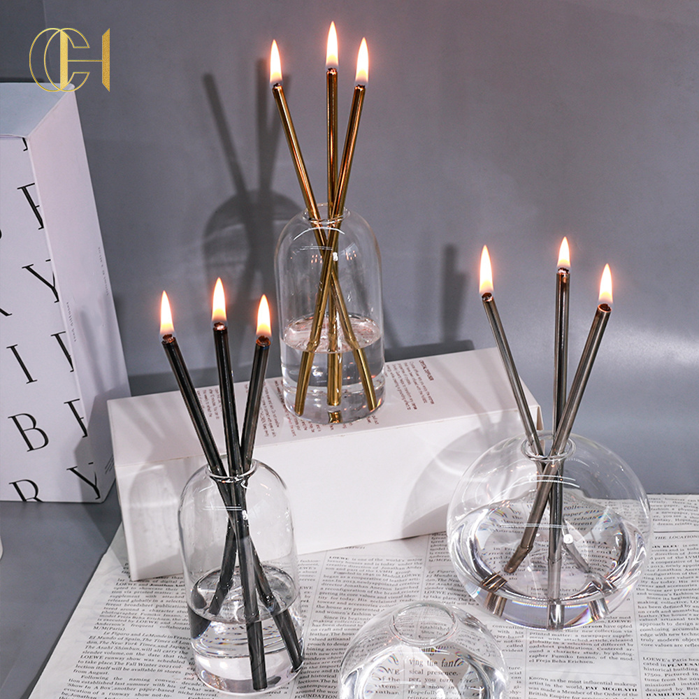 2024 C&H Stainless Steel Candle Aroma Scented No Melt Paraffin Lamp Oil Everlasting Candles with Customized Package