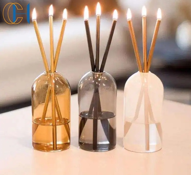 C&H Simple Style Pristine Oil Candle Clean Burning Smoke-free Luxury Decor Steel Oil Candle Set Everlasting Candle