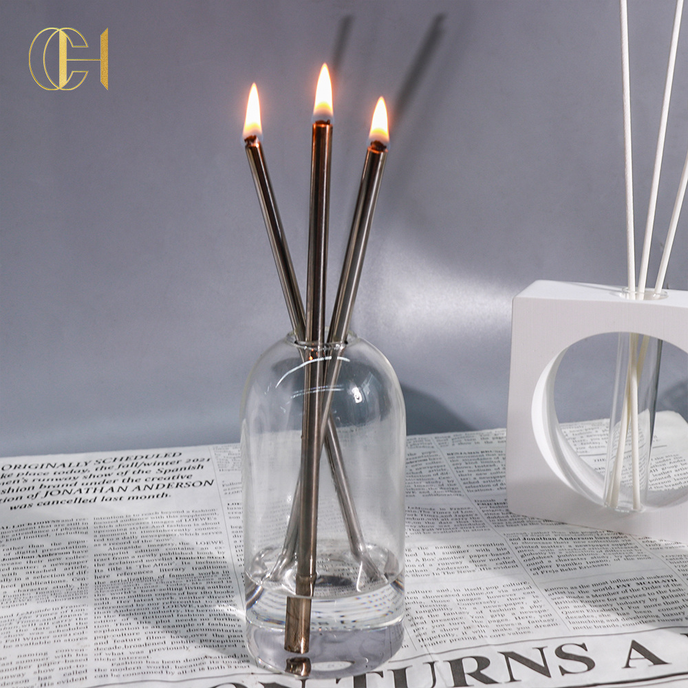 2024 C&H Stainless Steel Candle Aroma Scented No Melt Paraffin Lamp Oil Everlasting Candles with Customized Package