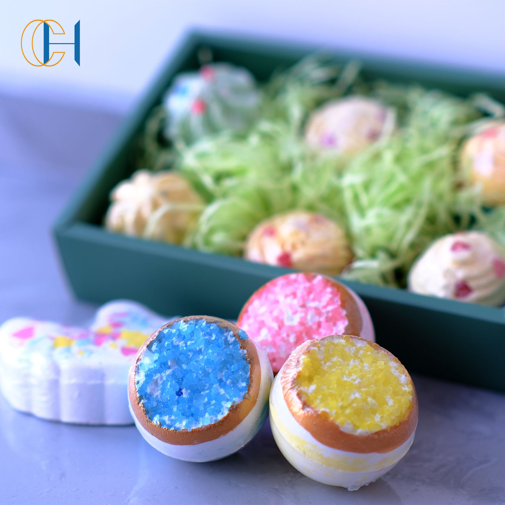 C&H Wholesale Inside Kids Bath Fizz Bomb with Toys Funny Wholesale Private Label Custom Colors Customized Box Hotel Spa