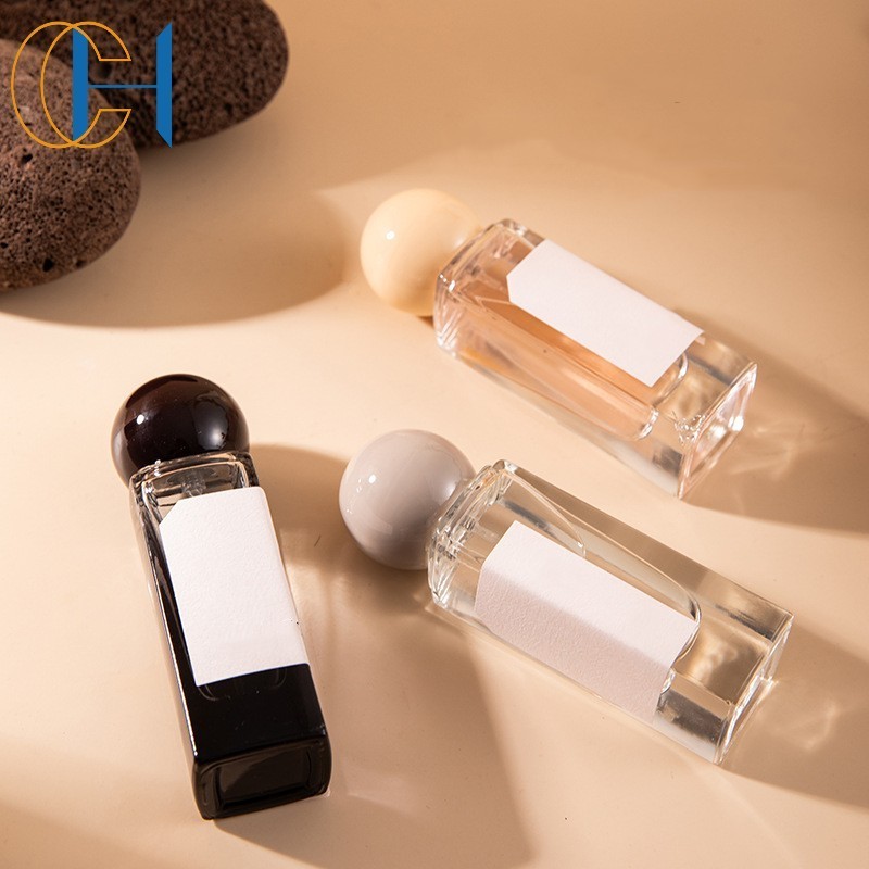 C&H Hot Sale Luxury Square Glass Bottle Home Fragrance Aroma Air Freshener Room Spray with Round Lid for Home Decoration