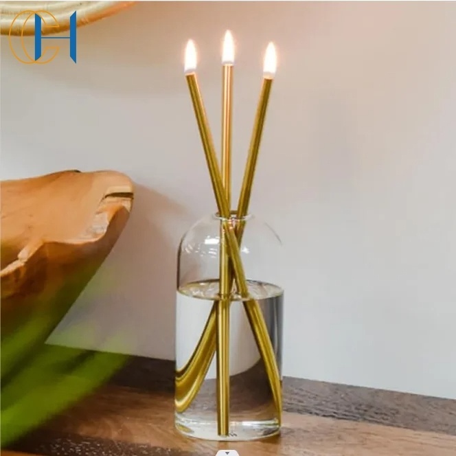 C&H Simple Style Pristine Oil Candle Clean Burning Smoke-free Luxury Decor Steel Oil Candle Set Everlasting Candle