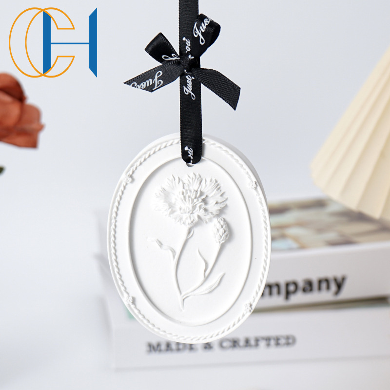 C&H Unique Animal Luxury Gypsum Embossed Eco-friendly Private Label Aromatherapy Fresh Air Diffuser Scented Tablets Hanger