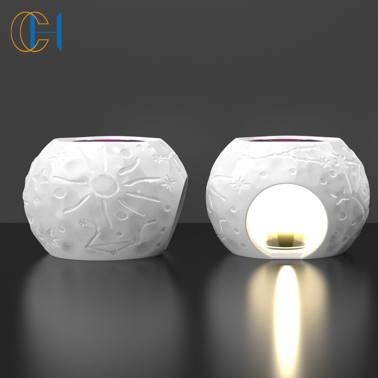 C&H Ceramic Moon Wedding Bedroom Decoration Aroma Essential Oil Wax Melt Burners Luxury Holder Wax Warmer Tealight Candle