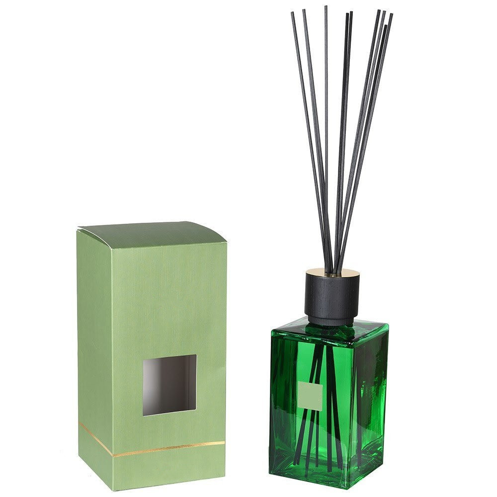 500ml Customize Air Fragrance Freshening Flower Home Decor Essential Fragrance Oil Stick Black Ceramic Reed Diffuser Bottle