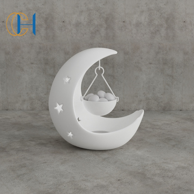 C&H Ceramic Moon Wedding Bedroom Decoration Aroma Essential Oil Wax Melt Burners Luxury Holder Wax Warmer Tealight Candle