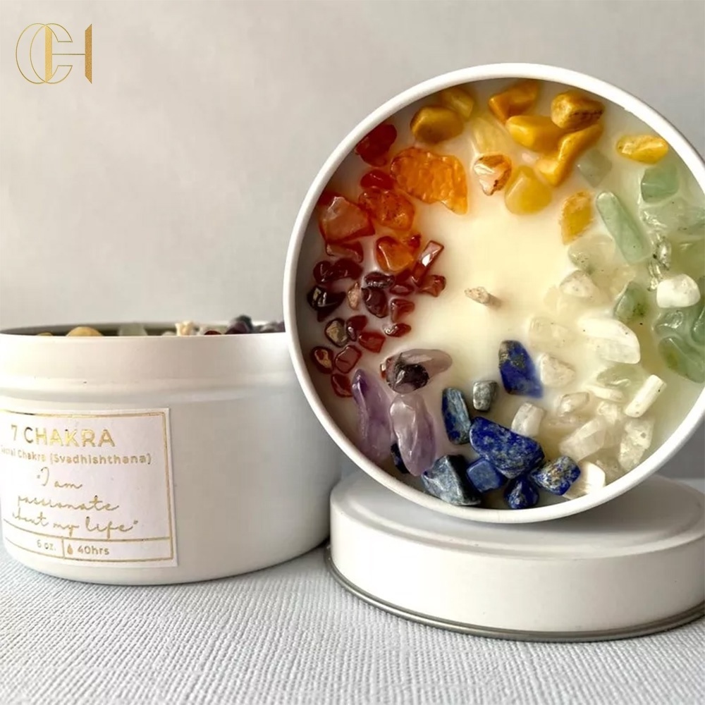 C&H Custom Fragrance Oil Aroma 7 Stones Candles Manifestation Chakra Scented Candle