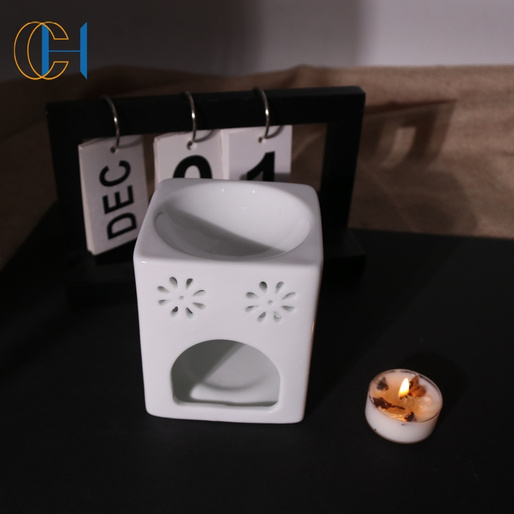 C&H Ceramic Tea Light Owl Shape Holder Aromatherapy Essential Oil Burner Wax Warmer Tealight Holder Mini Candle for Birthday