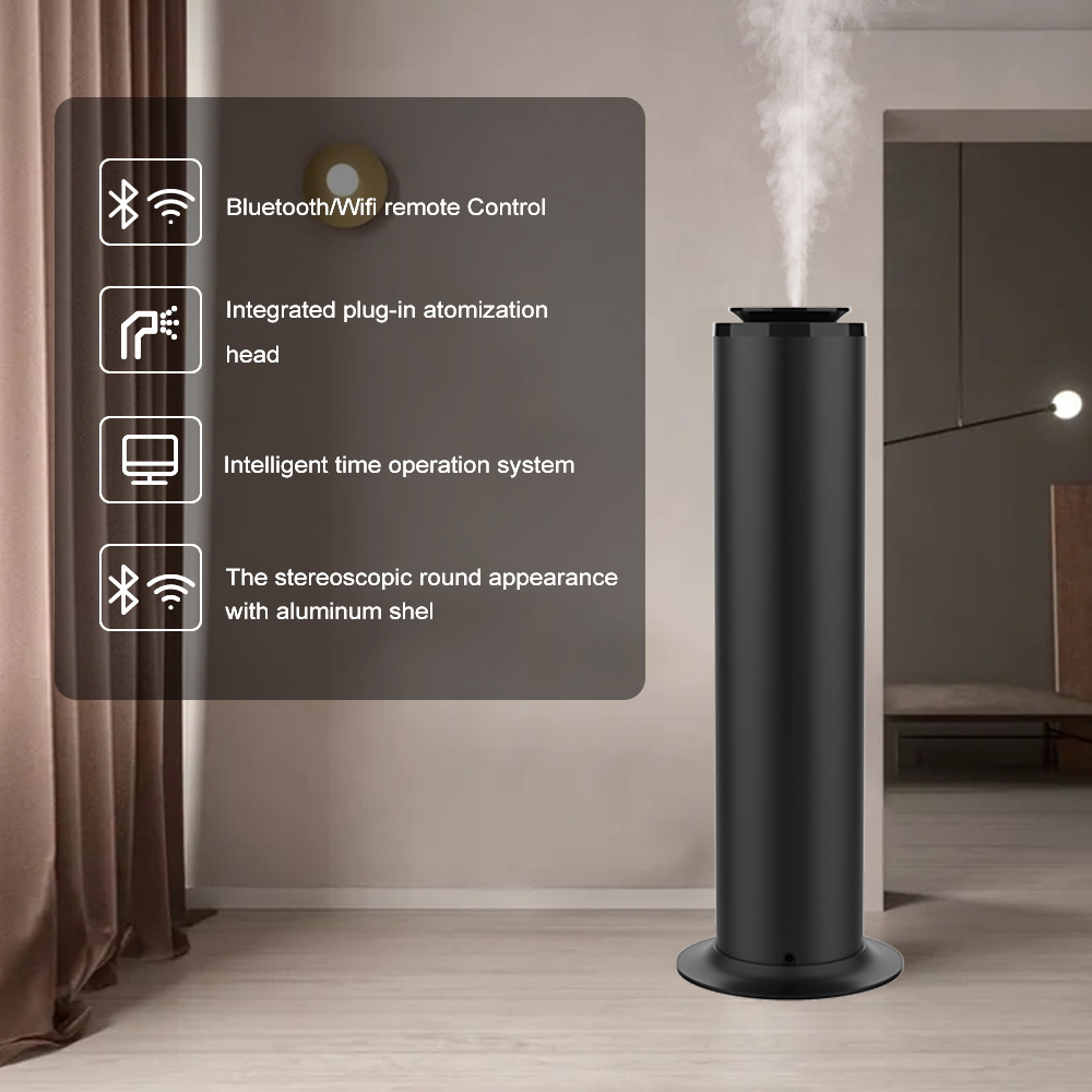 WiFi Metal Scent Air Machine 500ml,Waterless Essential Oil Diffuser BT Tower Diffuser Aromatherapy Nebulizer Air Freshener