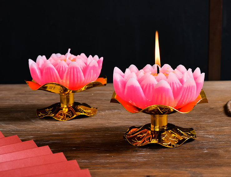 Buddha Decoration Votive Tea Light Aromatherapy Lotus Flower Candle Scented