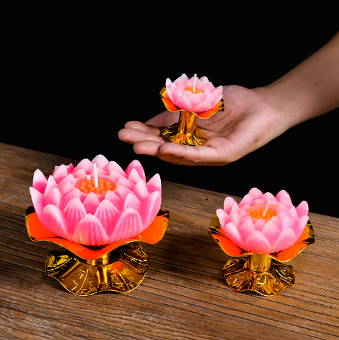 Buddha Decoration Votive Tea Light Aromatherapy Lotus Flower Candle Scented