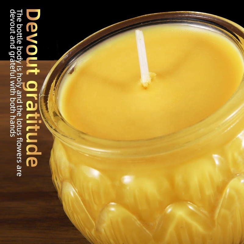 wholesale premium 24 hours burn time organic tibetan tea light butter lamp lotus votive ghee candles