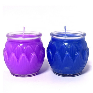 24 Hours Colorful Pray Light Scented Tea lights Butter Lamp Lotus Flower Ghee Buddha Candles Votive