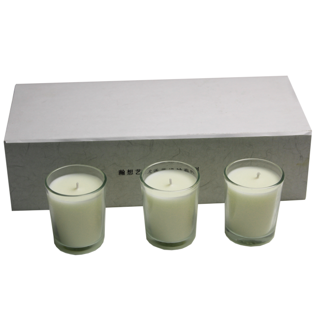 Hot Sell Custom Aroma 3 Packs Colored Glass Soy Wax Scented Glass Candle Luxury Gift Set