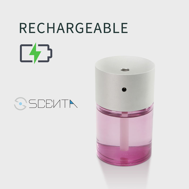 SCENTA New Arrival Mini Rechargeable Perfume Machine Rohs Wireless Fragrance Oil Ultrasonic Car Air Purifier