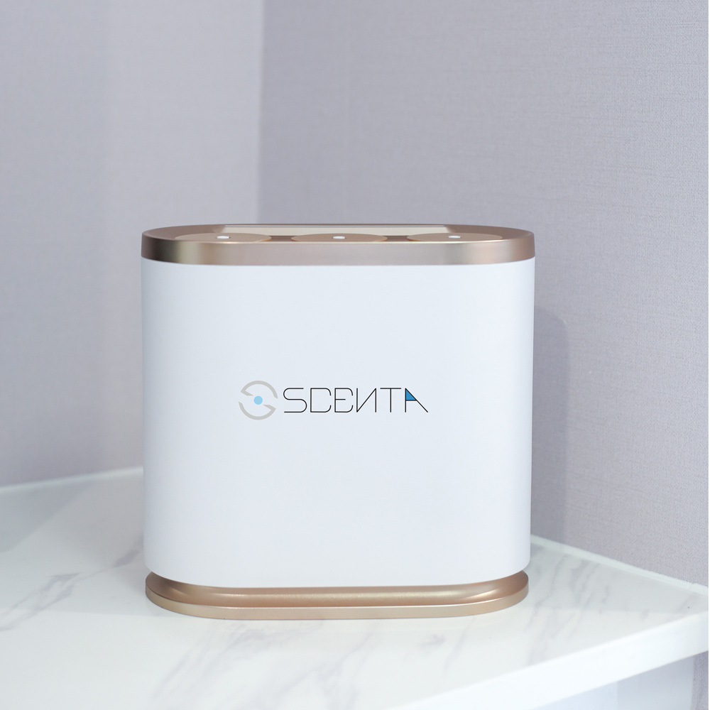 SCENTA Wholesale Luxury Plastic Essential Oil Diffuser With Fan Phone Control Bluetooth Electric Aromatherapy Air Purifier