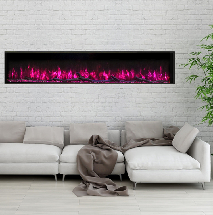 40 50 60 70 80 90 100 Inch Modern 3D Wall Fire place LED Decor Flame Insert 100 inch Electric Artificial Fireplaces