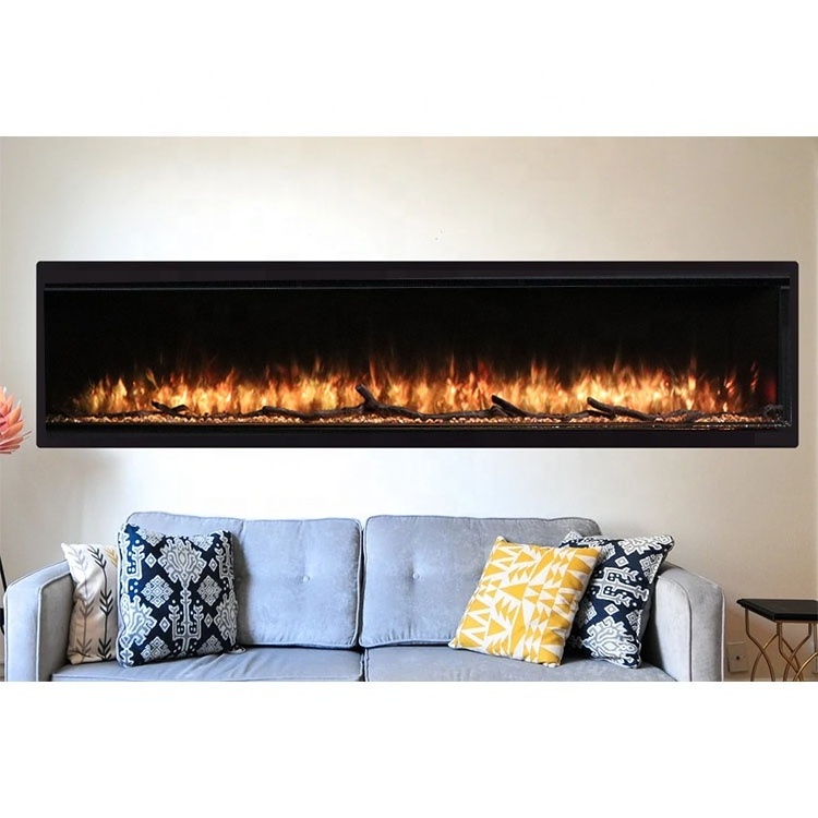 40 50 60 70 80 90 100 Inch Modern 3D Wall Fire place LED Decor Flame Insert 100 inch Electric Artificial Fireplaces