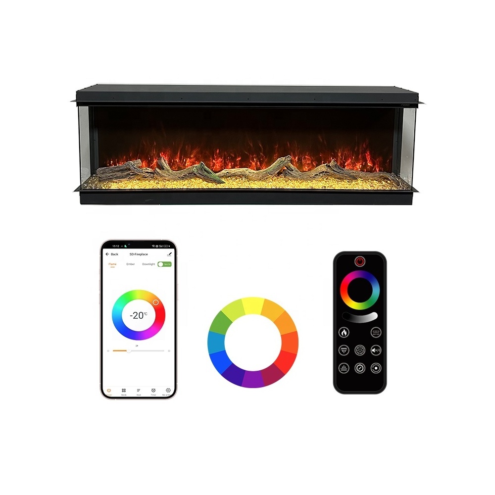 Modern Wall Electric Fireplace Heater Double Sided Electric Fireplace WIFI APP Electric Fireplace 40 inches