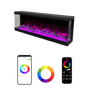 Modern Wall Electric Fireplace Heater Double Sided Electric Fireplace WIFI APP Electric Fireplace Wall Mounted