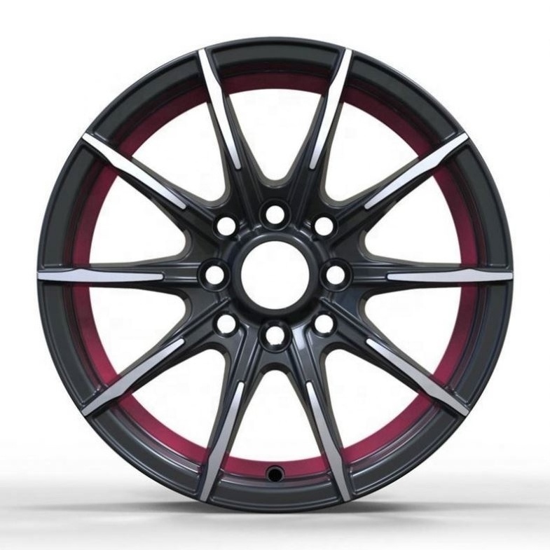 Gloss Black 4 Holes 5 Lugs Mag Alloy 15 16 17 18 Inch Car 4x100 Rines 4*100 5 x 114.3 Concave Wheels Rims 5x114.3