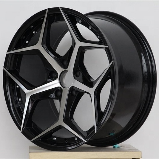 Yellow Black Gold Machined Face  20 22 Inch Passenger Car Alloy Wheel Rims 5*100/105/108/110/112/114.3/120/120.65/127/130