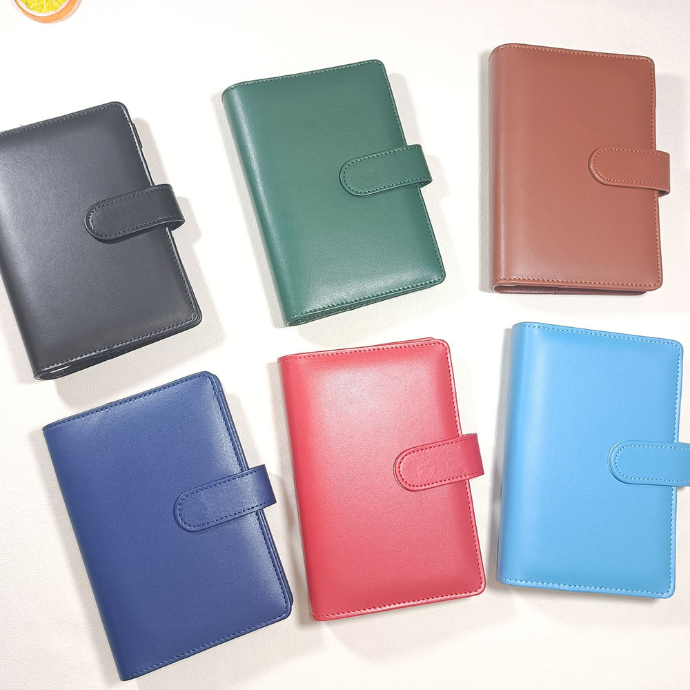 Hot selling 6 Ring Spiral Work Agenda Journal Binder Business Notebook Mini Type 2021 Calendar PU Leather Cover A5 A6 Binder