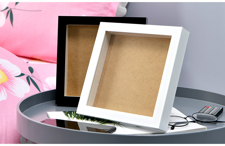 Black White Walnut Wood MDF Decoration Art Picture Photo Frame Deep 3d Shadow Box Frame