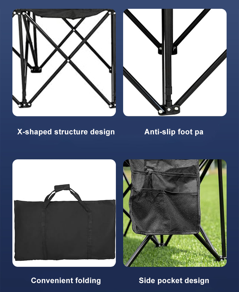 Oem Liegestuhl Soccer Sports Collapsible Oxford Cloth 3 4 6 Person Seats Lounge Outdoor Folding Camp Garden Beach Chairs