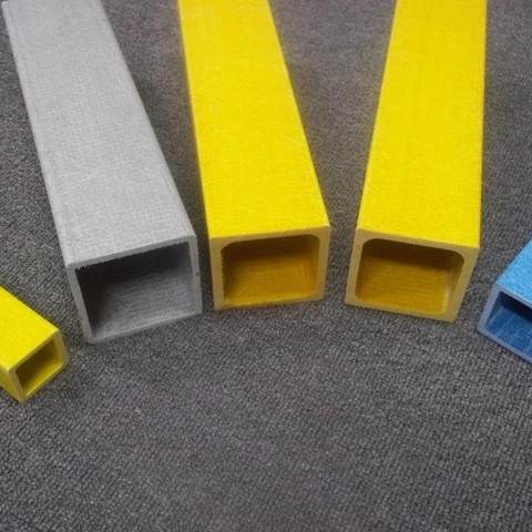 Factory Customized Fiberglass Square Tube Pultruded FRP Box Section Hollow Tube Plastic Rectangular Pipe