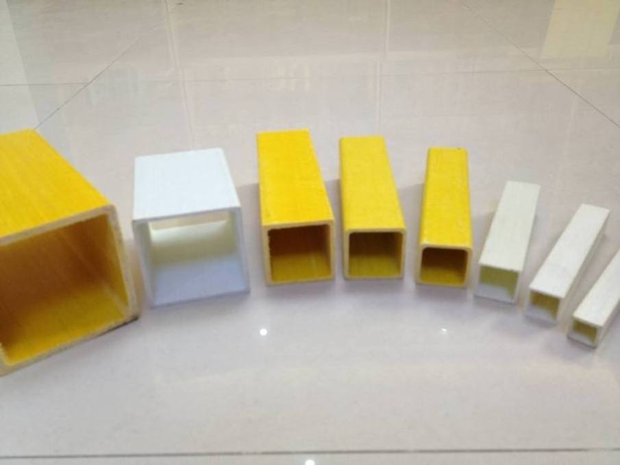 Factory Customized Fiberglass Square Tube Pultruded FRP Box Section Hollow Tube Plastic Rectangular Pipe