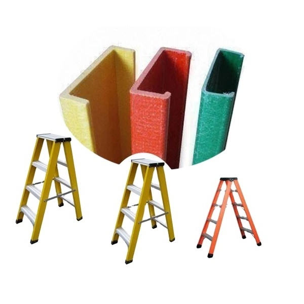 Manufacturer Custom Size Fiberglass Platform Ladder High Strength Double Sided FRP Ladder