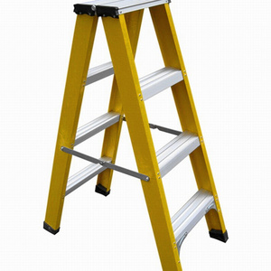 Insulating telescopic  retractable step ladder Double Step fiberglass lightweight  extension triple ladders