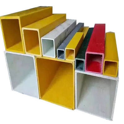 Factory Customized Fiberglass Square Tube Pultruded FRP Box Section Hollow Tube Plastic Rectangular Pipe