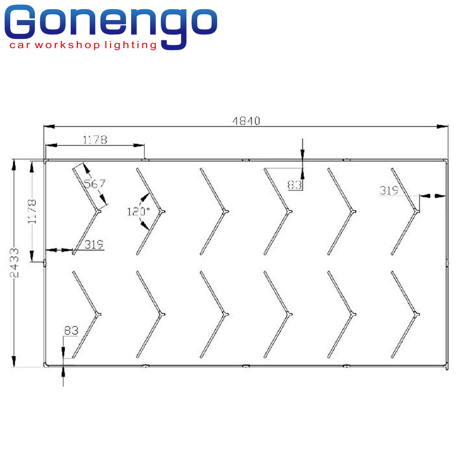 Factory Directly Sell Lights Arrow Led Lights High Brightness Gym Auto Detailing Garage Ceiling Lighting Ce White AC 90 SMD 180