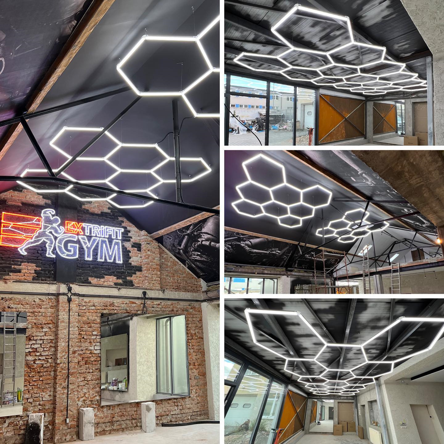 White Connection Car Showroom Lamp Honey Comb Workshop Light Wholesale High Lumen Seamless LED AC 90 Rohs Sino Star Hexagon Led