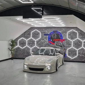 Hexagon Detailing Workshop Lights Led for Car Shop and Garage Honeycomb Lights Led Hexagon Work Garage Light Ceiling White AC 90