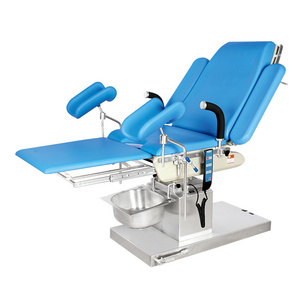 Mobile Electric Hydraulic-Operation Gynaecological Exam Bed Obstetric Surgical Tables Steel/Metal Construction Delivery Stirrups