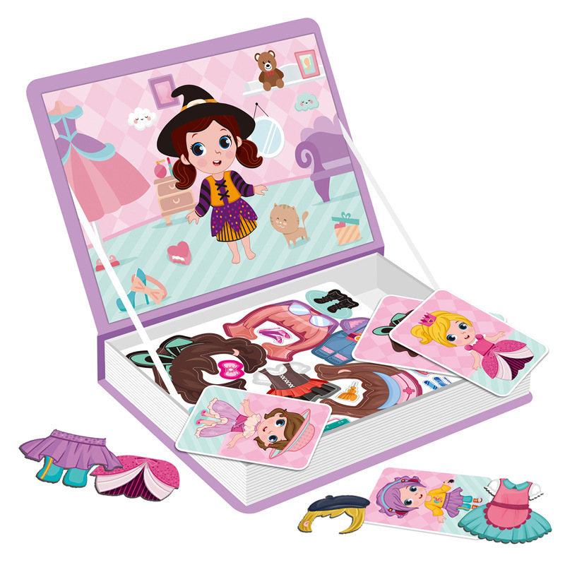 DIY Clothing Match game Girl Dress Up Early Learning Toy  Magnetic Puzzle