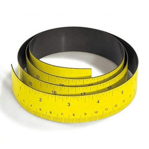 Flexible rubber magnetic ruler with a scale in centimeters and inches