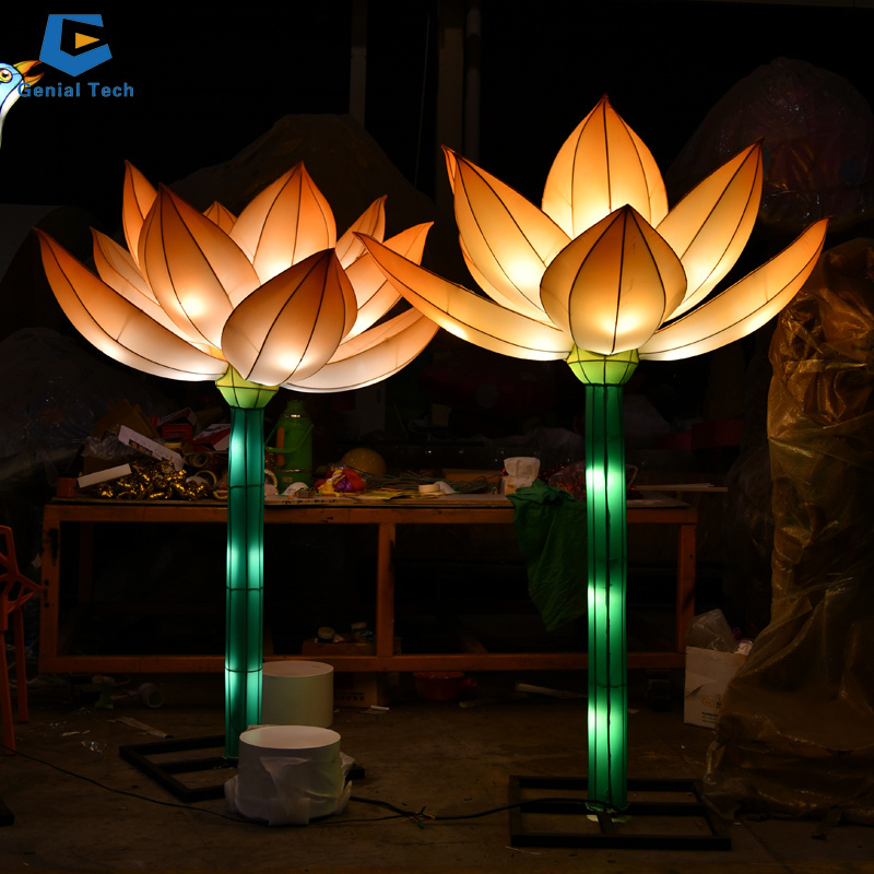 GTCC19 Mid-autumn led lighting lantern decoration festival lotus flowers lantern for park