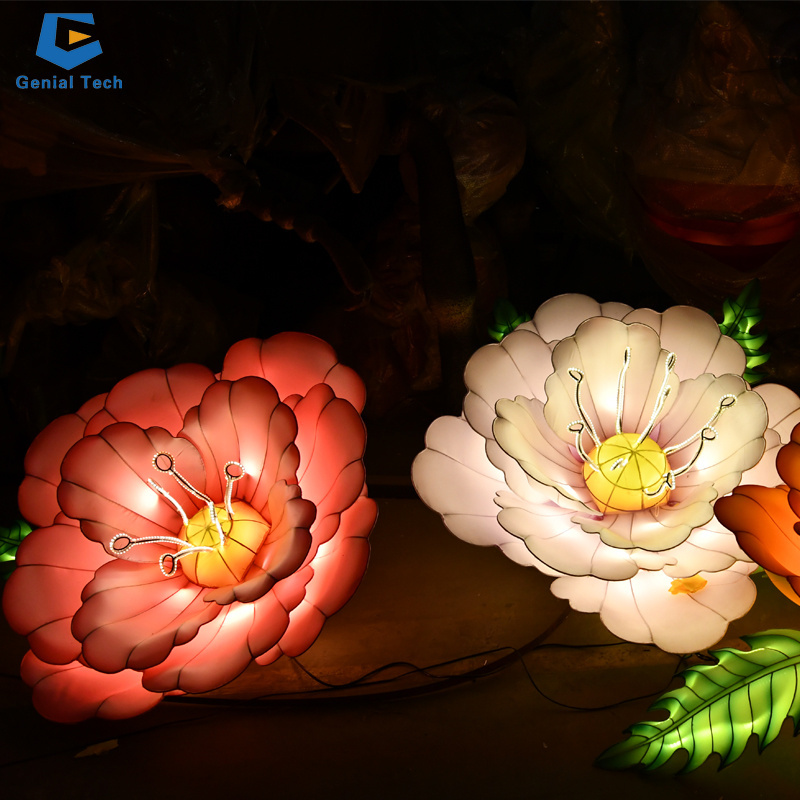 GTCC19 Mid-autumn led lighting lantern decoration festival lotus flowers lantern for park