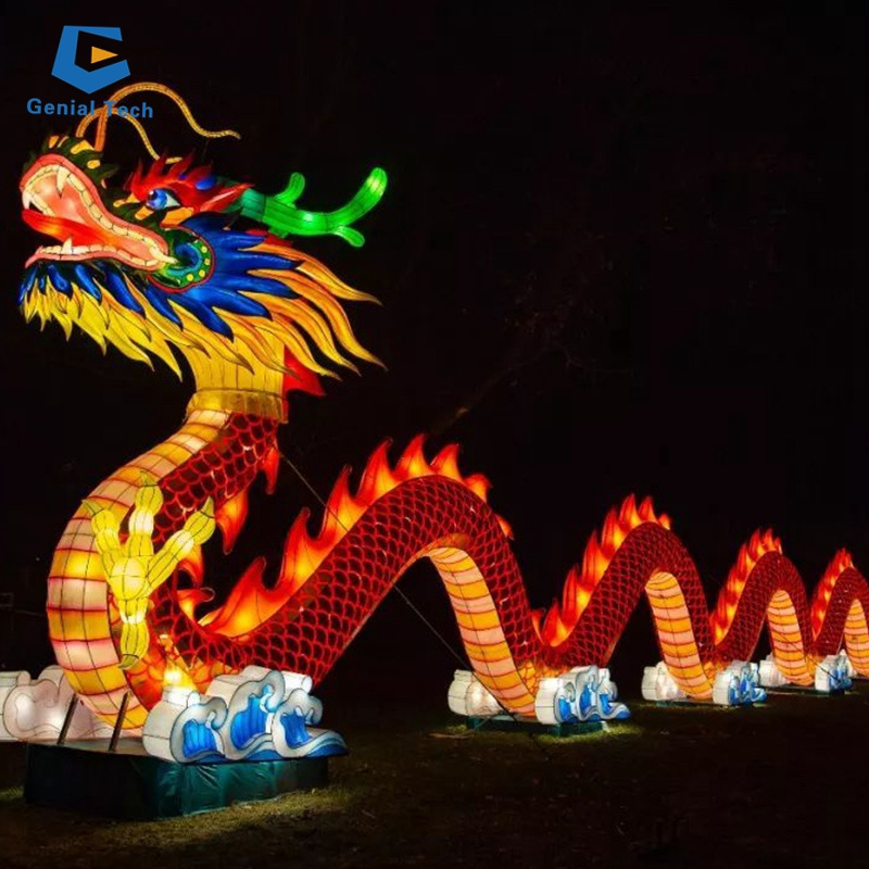 GTCC38 Theme park decoration lantern chinese new year silk dragon lantern festival