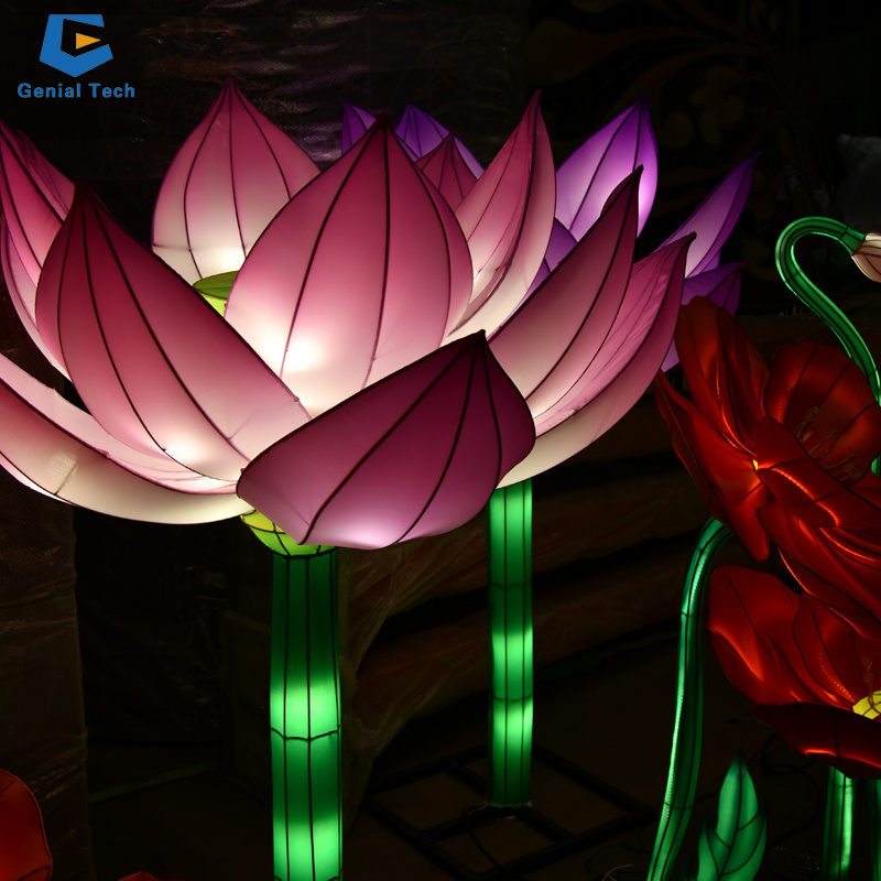 GTCC20 Chinese new year lantern decoration customized lotus flower lantern festival show