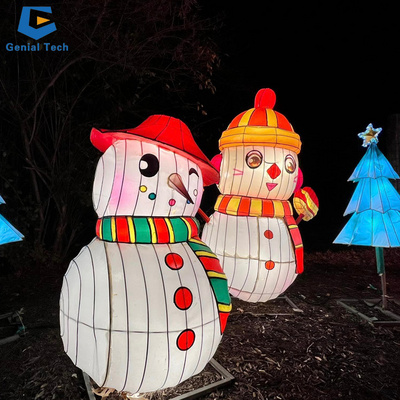 GTCC72 High quality silk snowman lantern festival christmas lantern decoration for sale