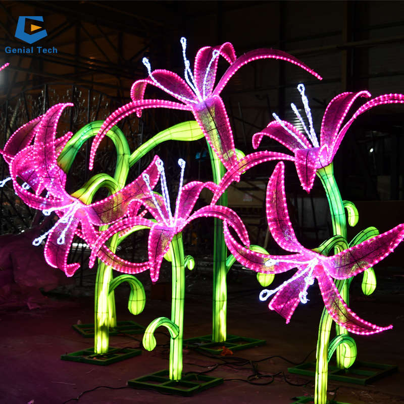 FL38 High Quality Waterproof Garden Led Flower lantern For Festival Decoration