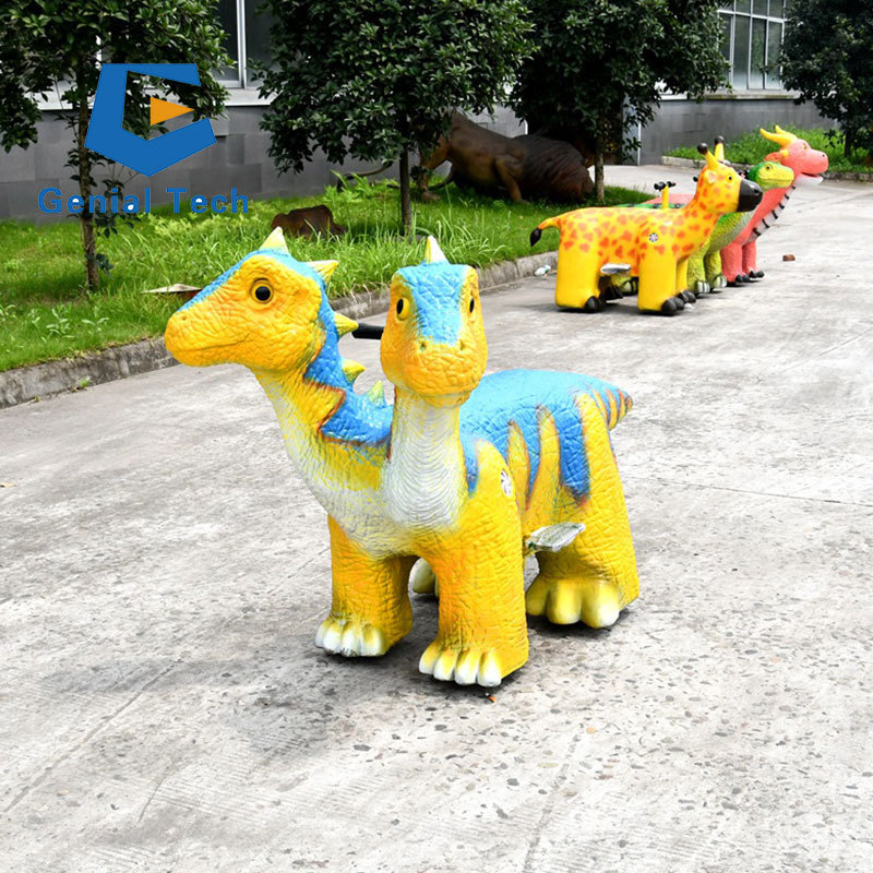 JN-Z23J30    Unique Double Head Animatronic Animal Dinosaur Rides Entertainment Toy Car For Children