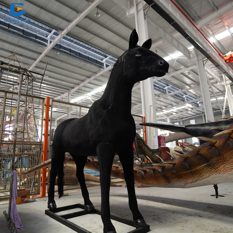 CCAA74 Theme park robotic Life size realistic animal animatronic moving horse model for sale