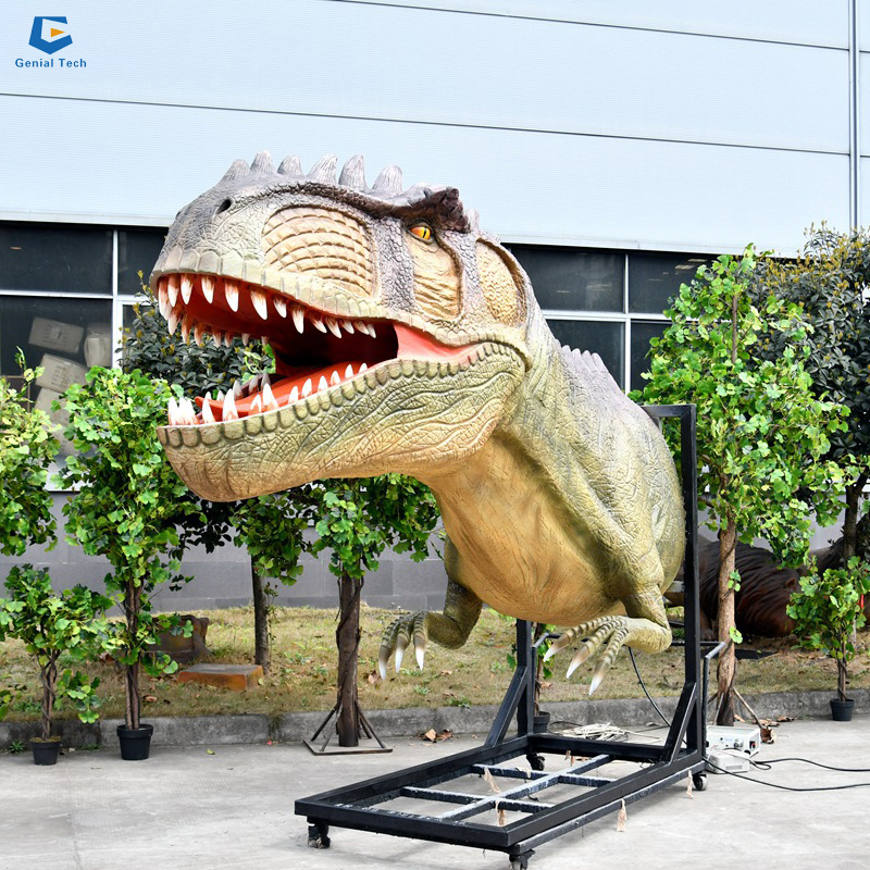 GTAD49 Outdoor wall hanging animatronic dinosaur head 3D giganosaurus head for decoration